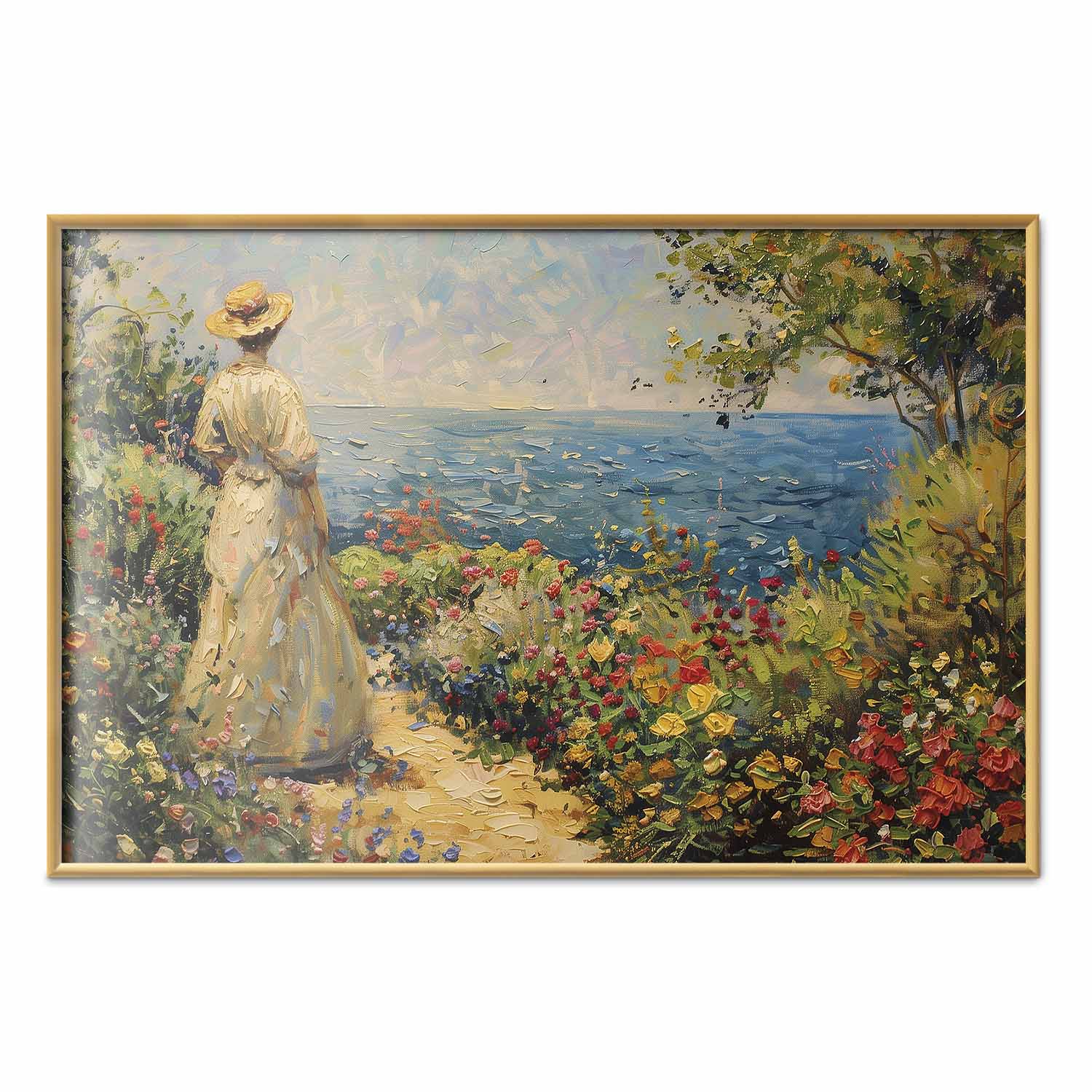 Pensive Woman Nostalgic Impression Poster