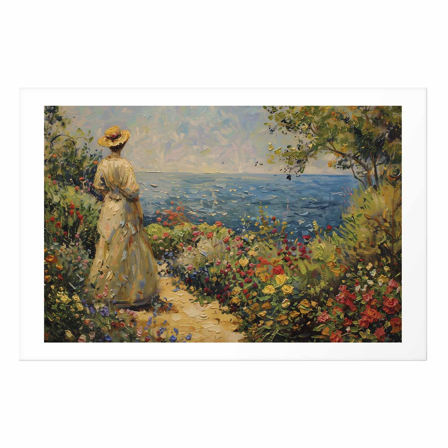 Pensive Woman Nostalgic Impression Poster