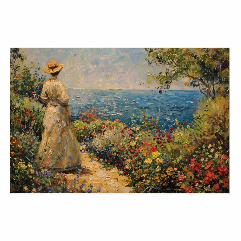 Pensive Woman Nostalgic Impression Poster