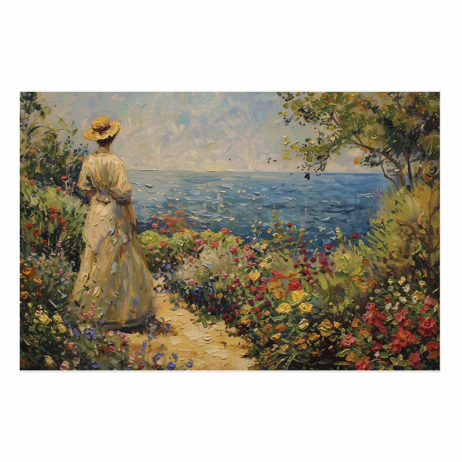 Pensive Woman Nostalgic Impression Poster