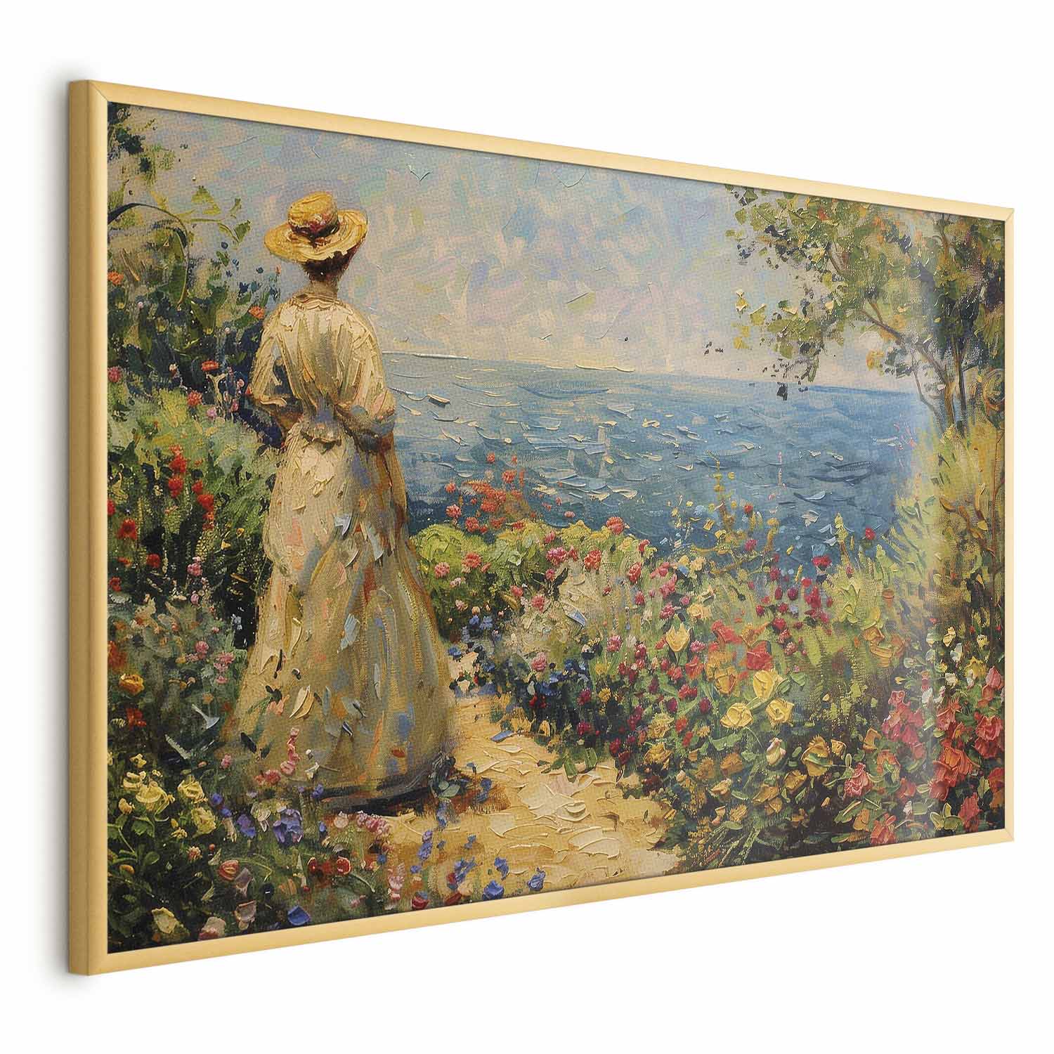 Pensive Woman Nostalgic Impression Poster