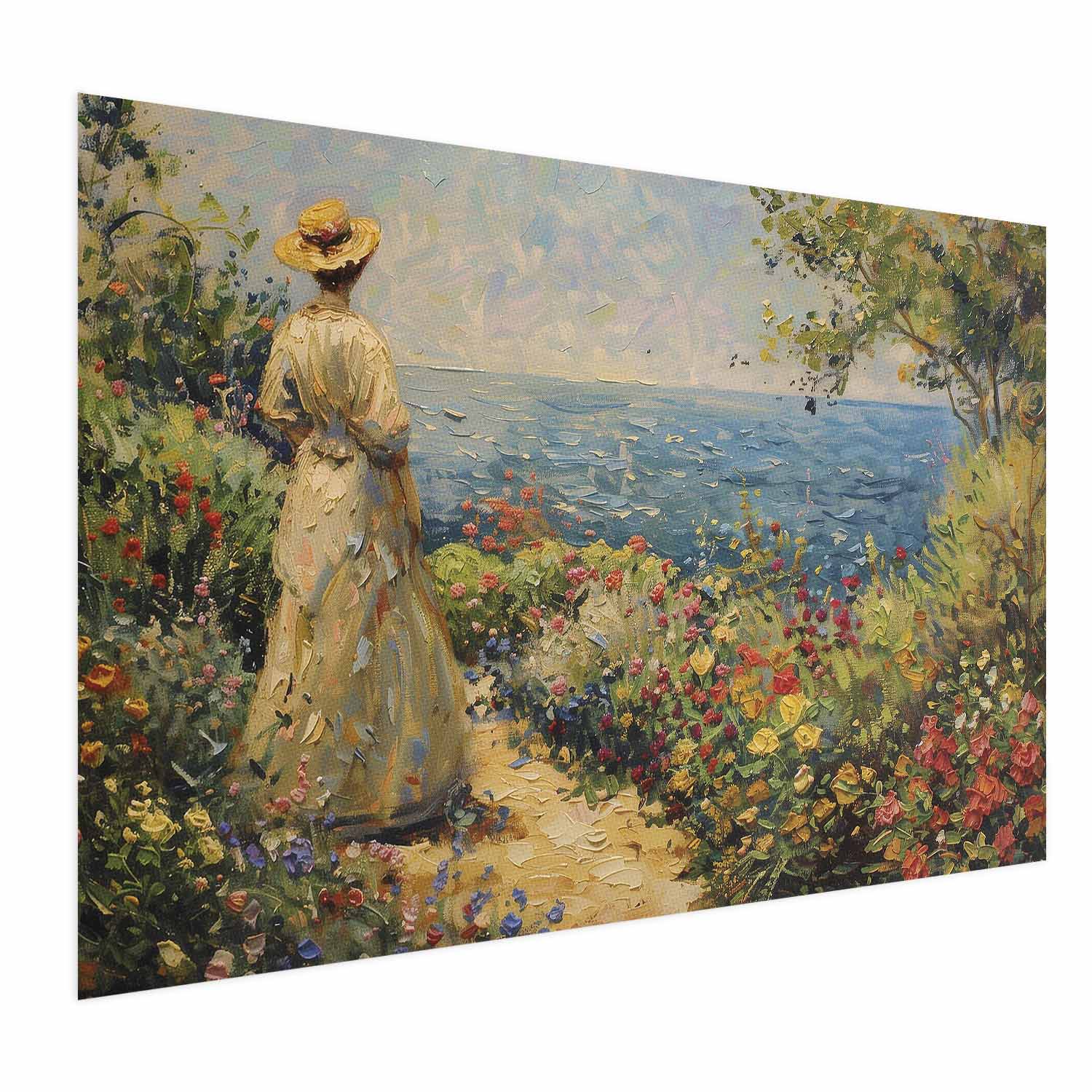 Pensive Woman Nostalgic Impression Poster