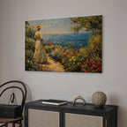 Pensive Woman Nostalgic Impression Canvas Print