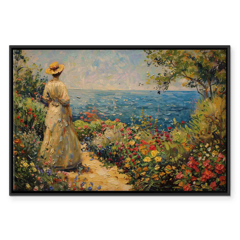 Pensive Woman Nostalgic Impression Canvas Print