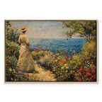 Pensive Woman Nostalgic Impression Canvas Print