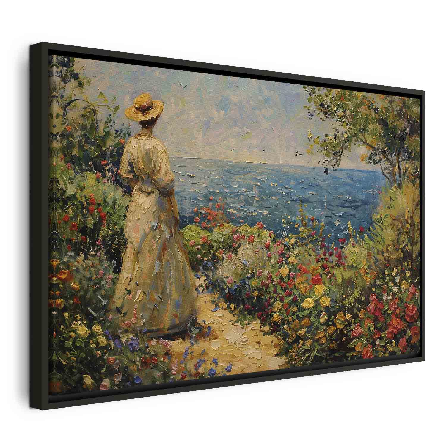 Pensive Woman Nostalgic Impression Canvas Print