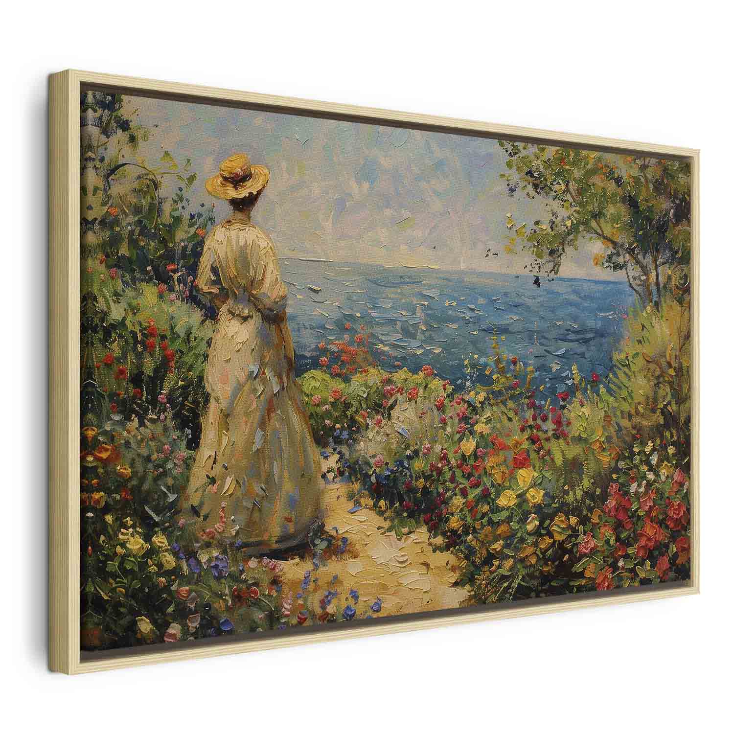 Pensive Woman Nostalgic Impression Canvas Print