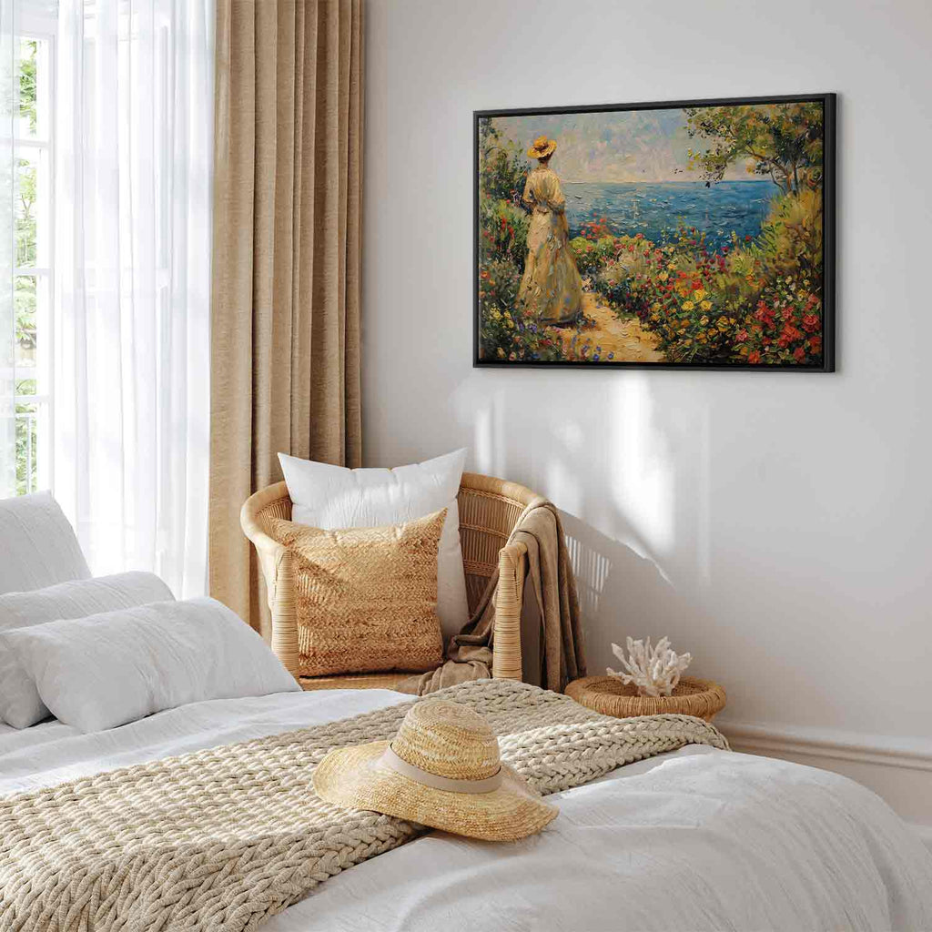 Pensive Woman Nostalgic Impression Canvas Print