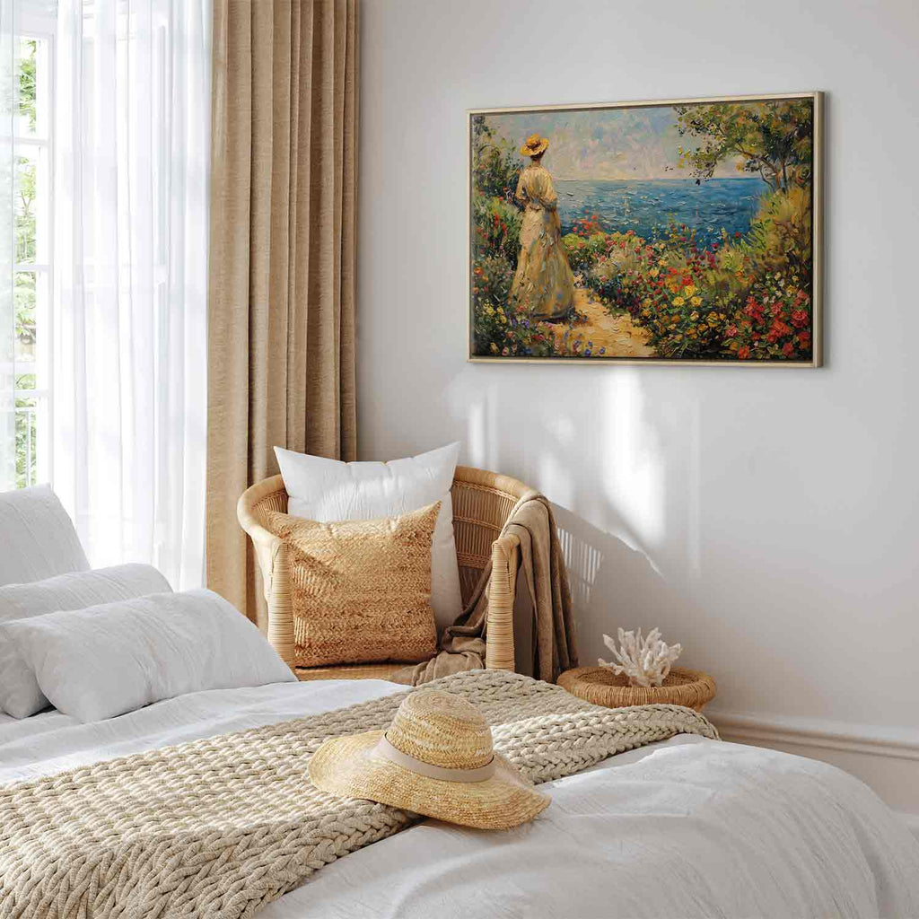 Pensive Woman Nostalgic Impression Canvas Print