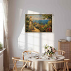 Pensive Woman Nostalgic Impression Canvas Print