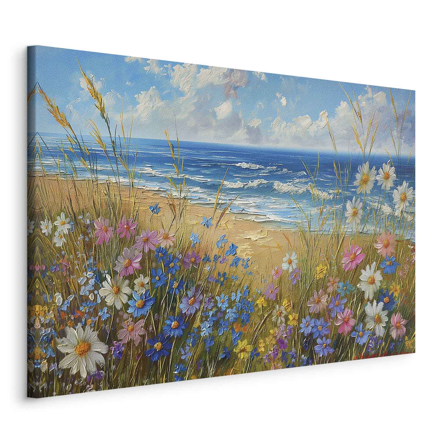 Wildflower Seascape DIY Large Canvas Print