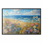 Wildflower Seascape Rough Sea View Poster