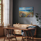 Wildflower Seascape Rough Sea Canvas Print