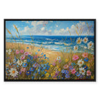 Wildflower Seascape Rough Sea Canvas Print