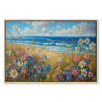 Wildflower Seascape Rough Sea Canvas Print