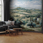 Wall Mural Landscape with Green Fields and Trees Tuscan Sunny View
