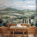 Wall Mural Landscape with Green Fields and Trees Tuscan Sunny View