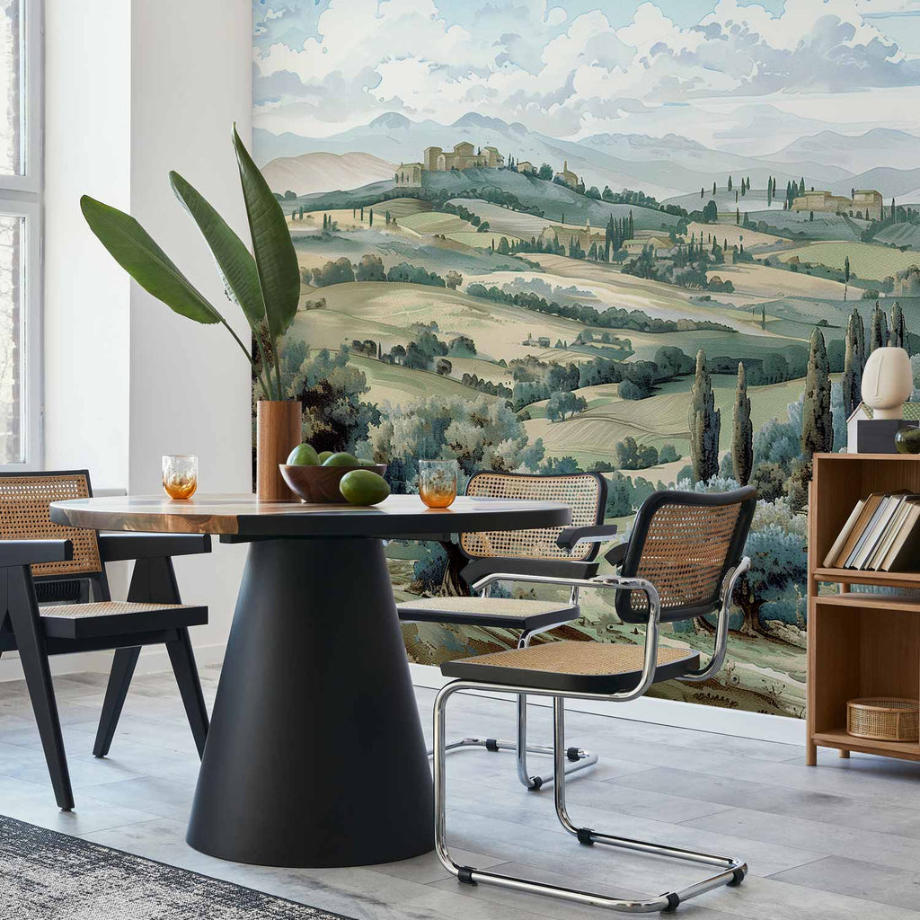 Tuscan Green Fields Landscape Wall Mural