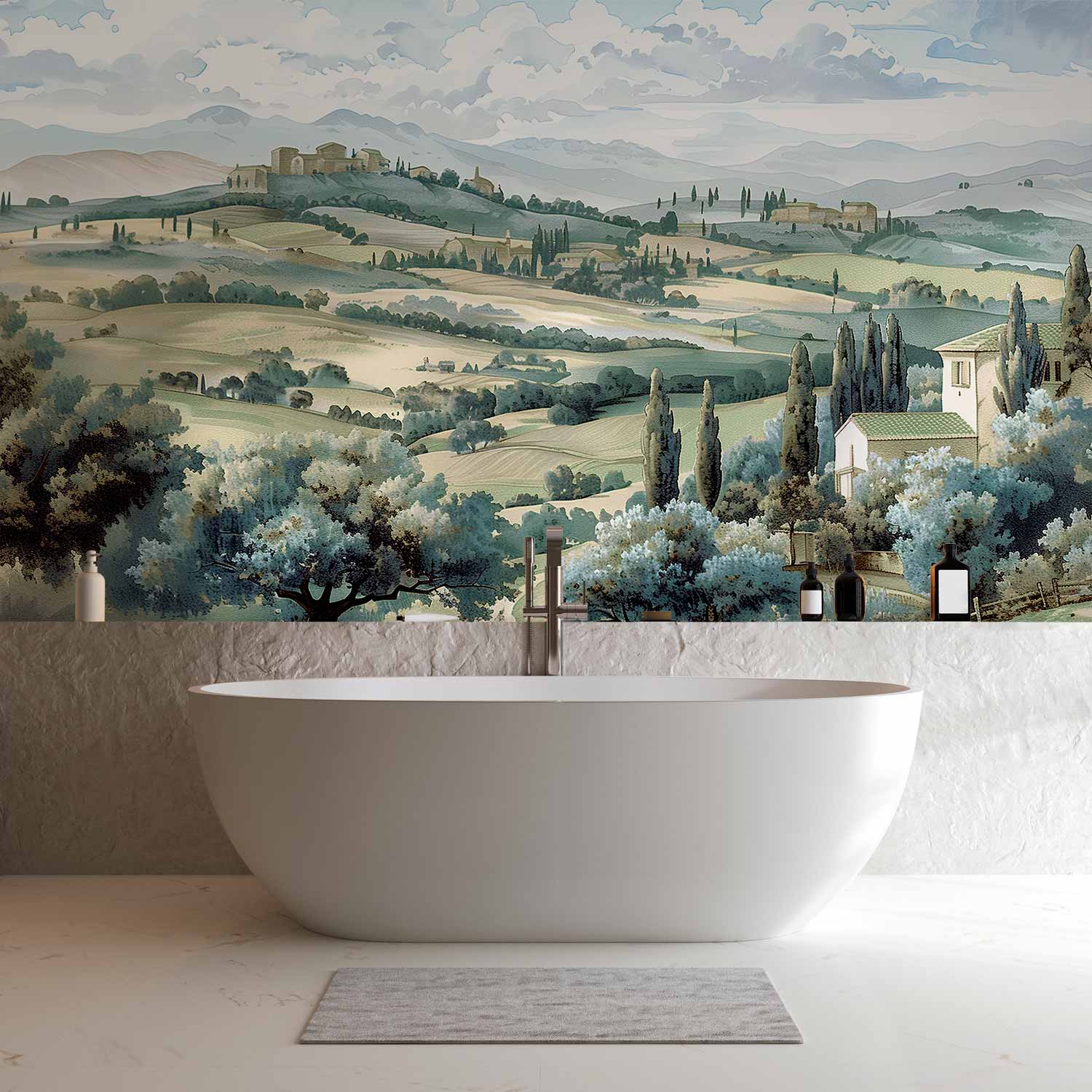 Tuscan Green Fields Landscape Wall Mural