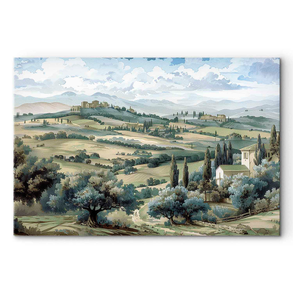 Tuscan Green Fields Landscape Canvas Print