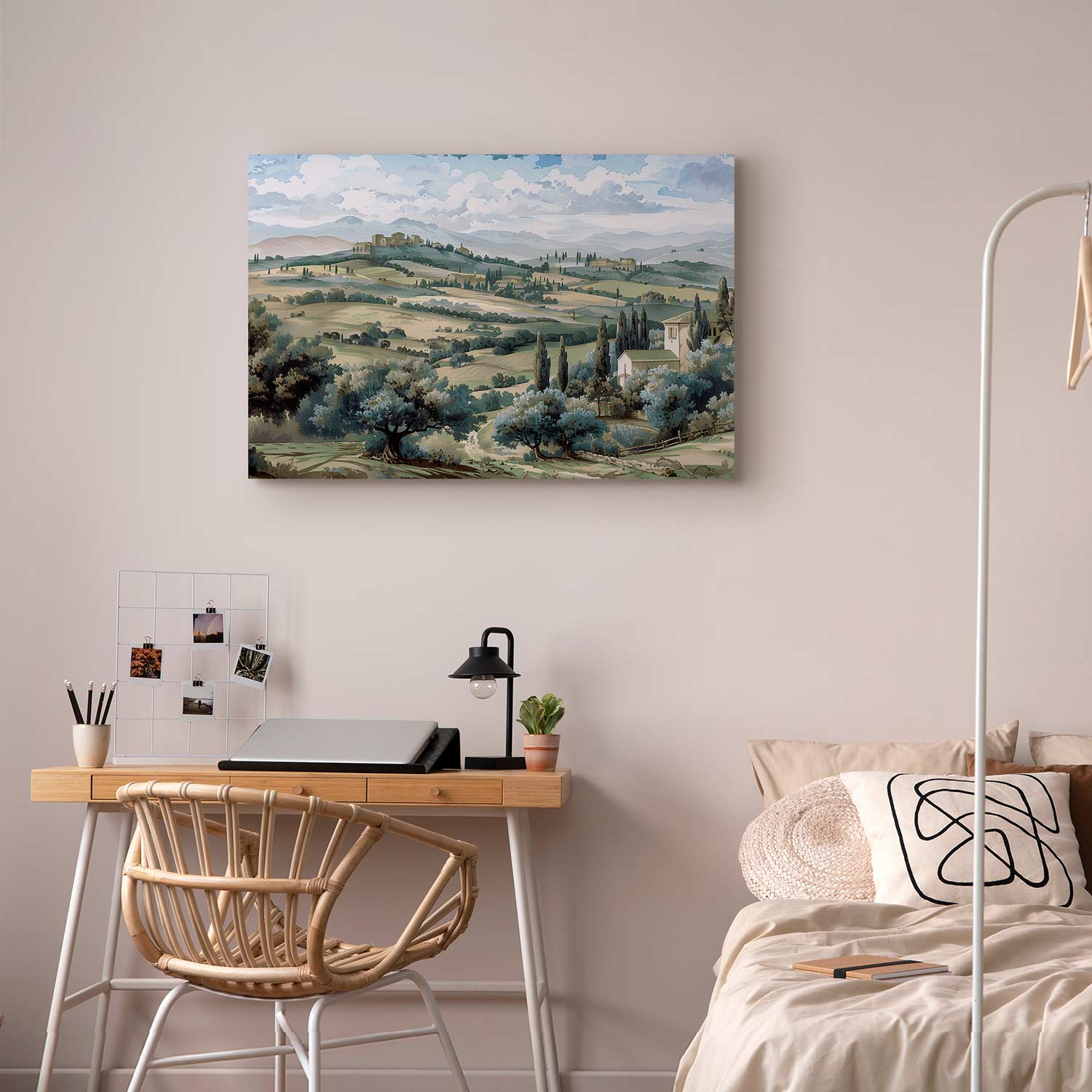 Tuscan Green Fields Landscape Canvas Print