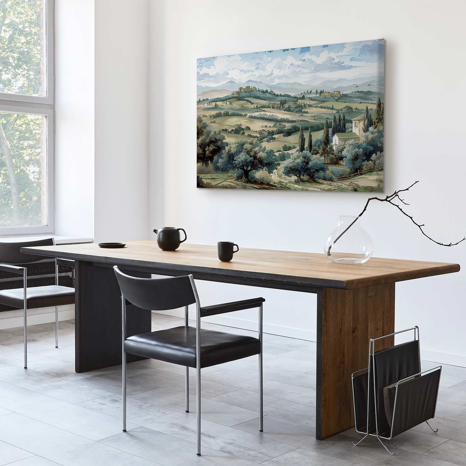 Tuscan Green Fields Landscape Canvas Print