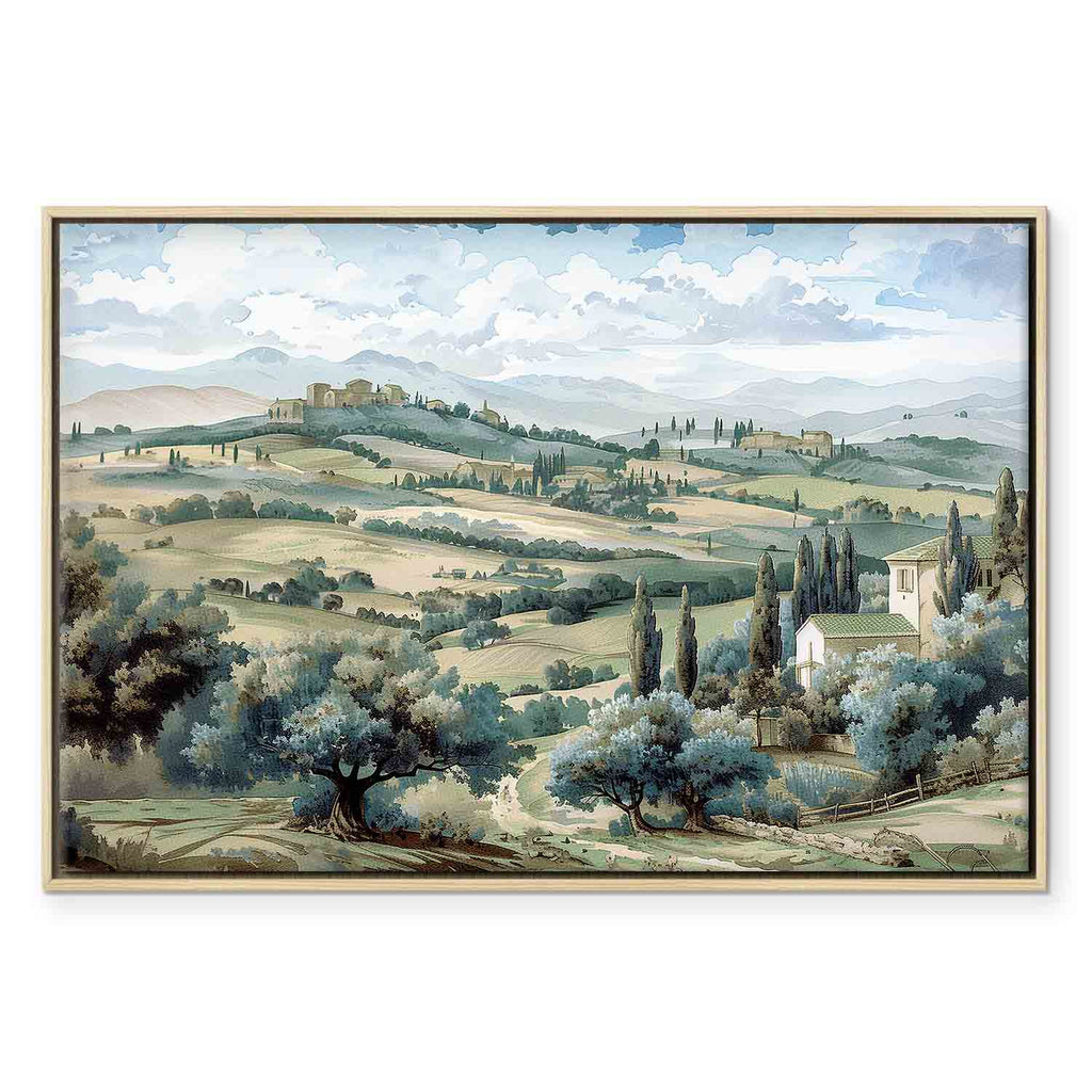 Tuscan Green Fields Landscape Canvas Print