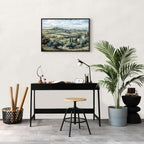 Canvas Print - Landscape with Green Fields and Trees Tuscan Sunny View