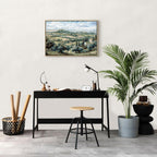 Canvas Print - Landscape with Green Fields and Trees Tuscan Sunny View