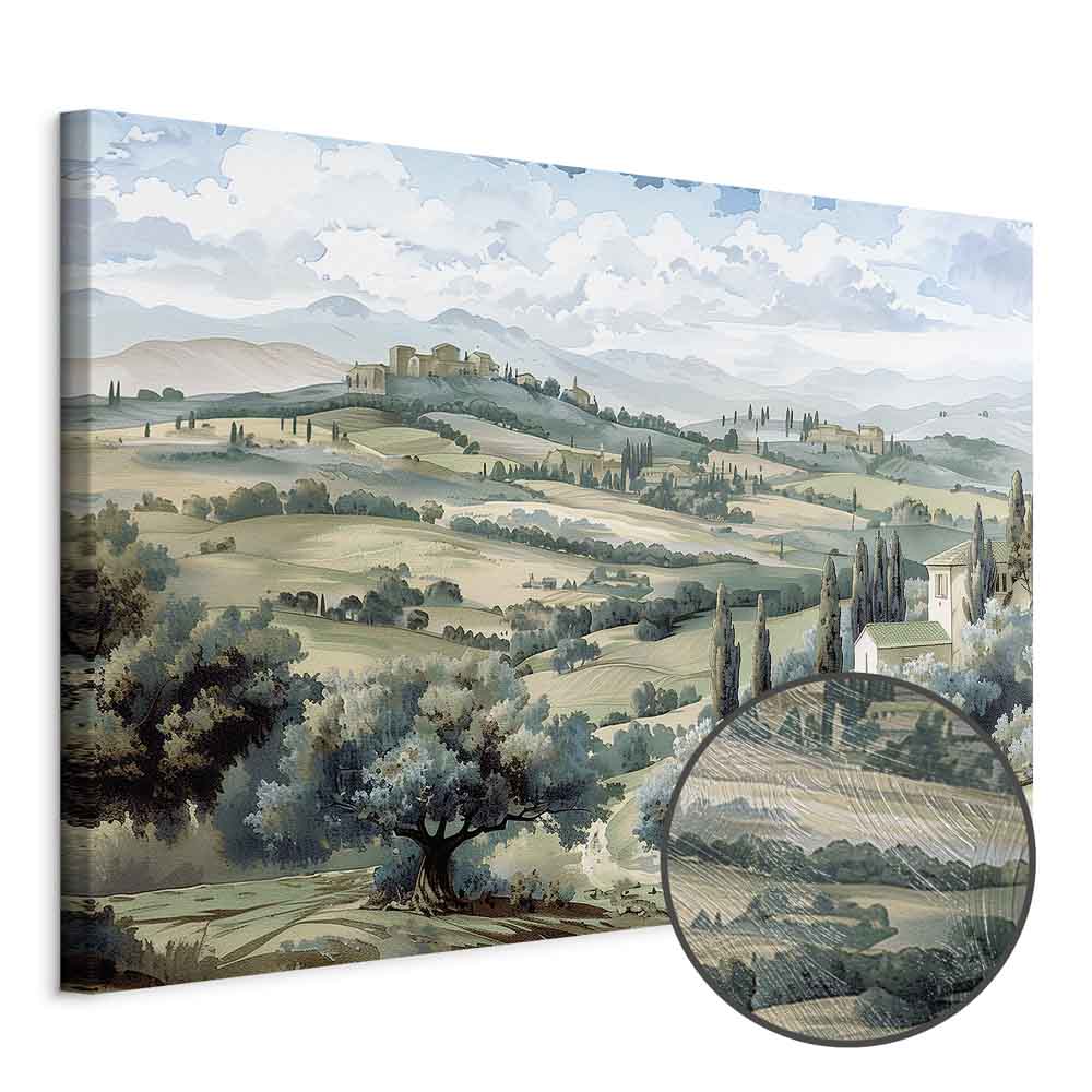 Tuscan Green Fields Landscape Canvas Print