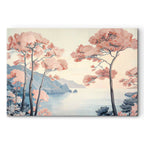 Pink Ocean Cliffs Landscape Canvas Print