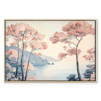 Pink Ocean Cliffs Landscape Canvas Print
