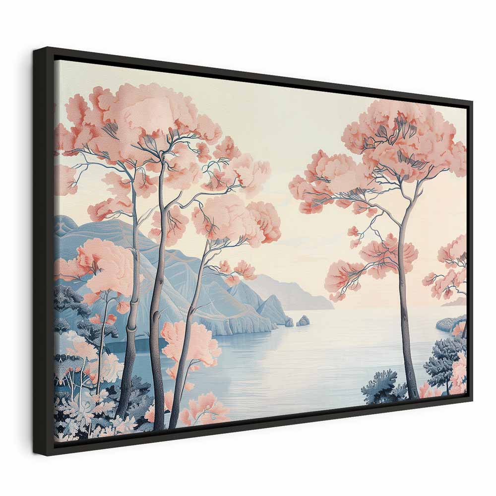 Canvas Print - Ocean Cliff Landscape in Pink Tones