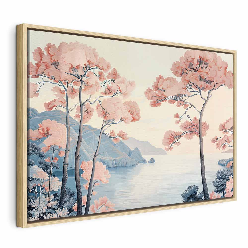 Canvas Print - Ocean Cliff Landscape in Pink Tones