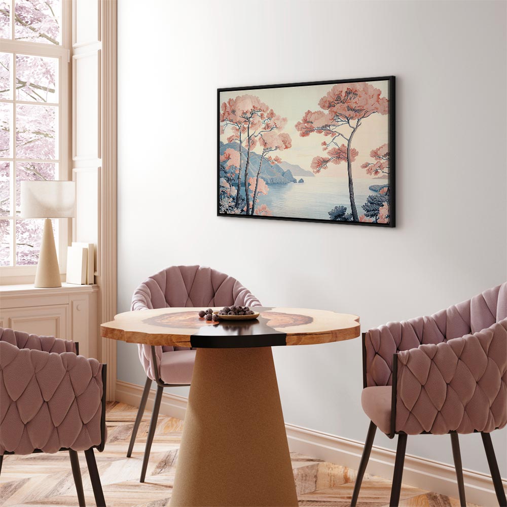 Canvas Print - Ocean Cliff Landscape in Pink Tones