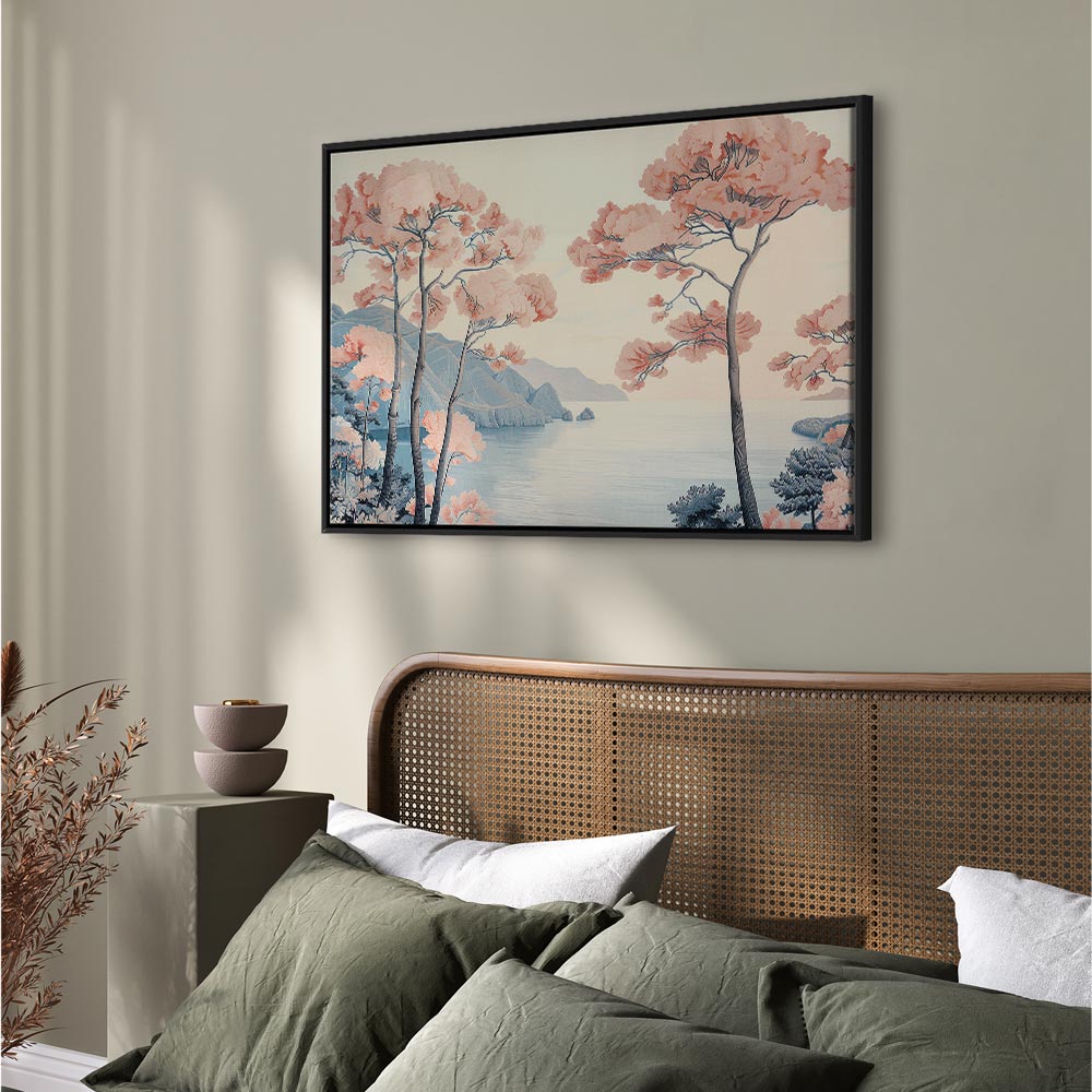 Canvas Print - Ocean Cliff Landscape in Pink Tones