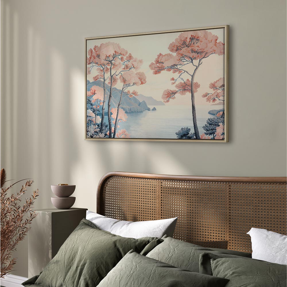 Canvas Print - Ocean Cliff Landscape in Pink Tones