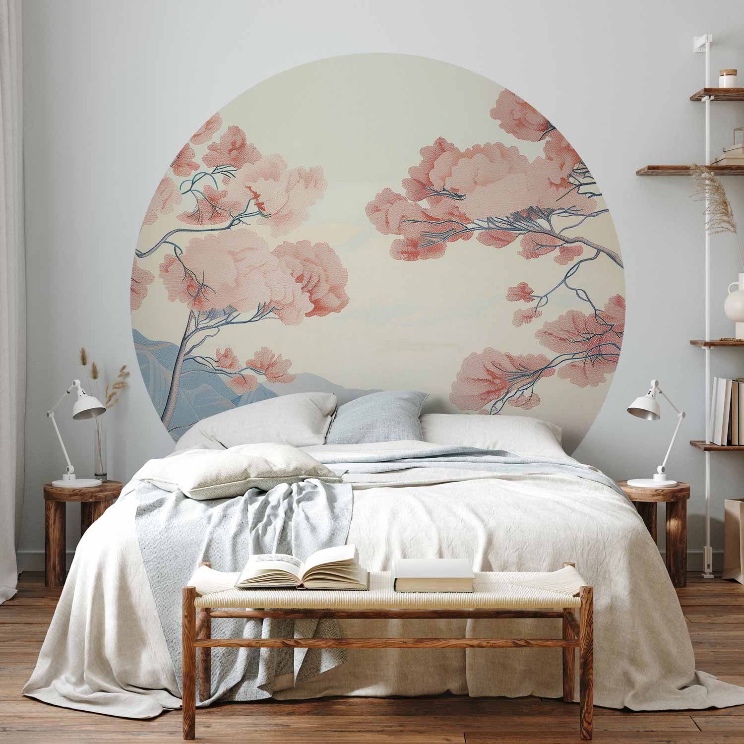 Pastel Ocean Cliffs Landscape Round Wall Mural