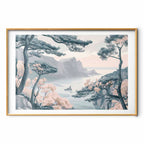 Blue Coastal Mountains Delicate Colors Poster
