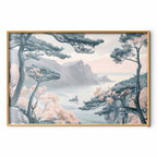 Blue Coastal Mountains Delicate Colors Poster