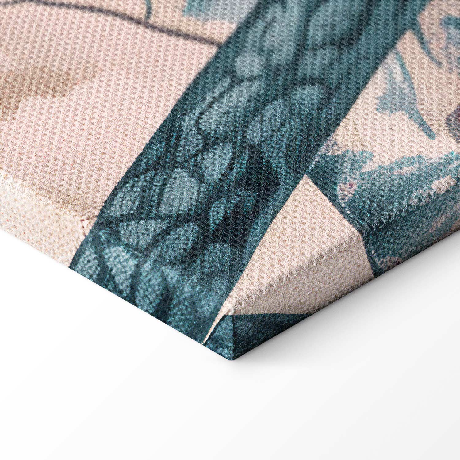 Pastel Blue Mountain Coast Landscape Canvas Print