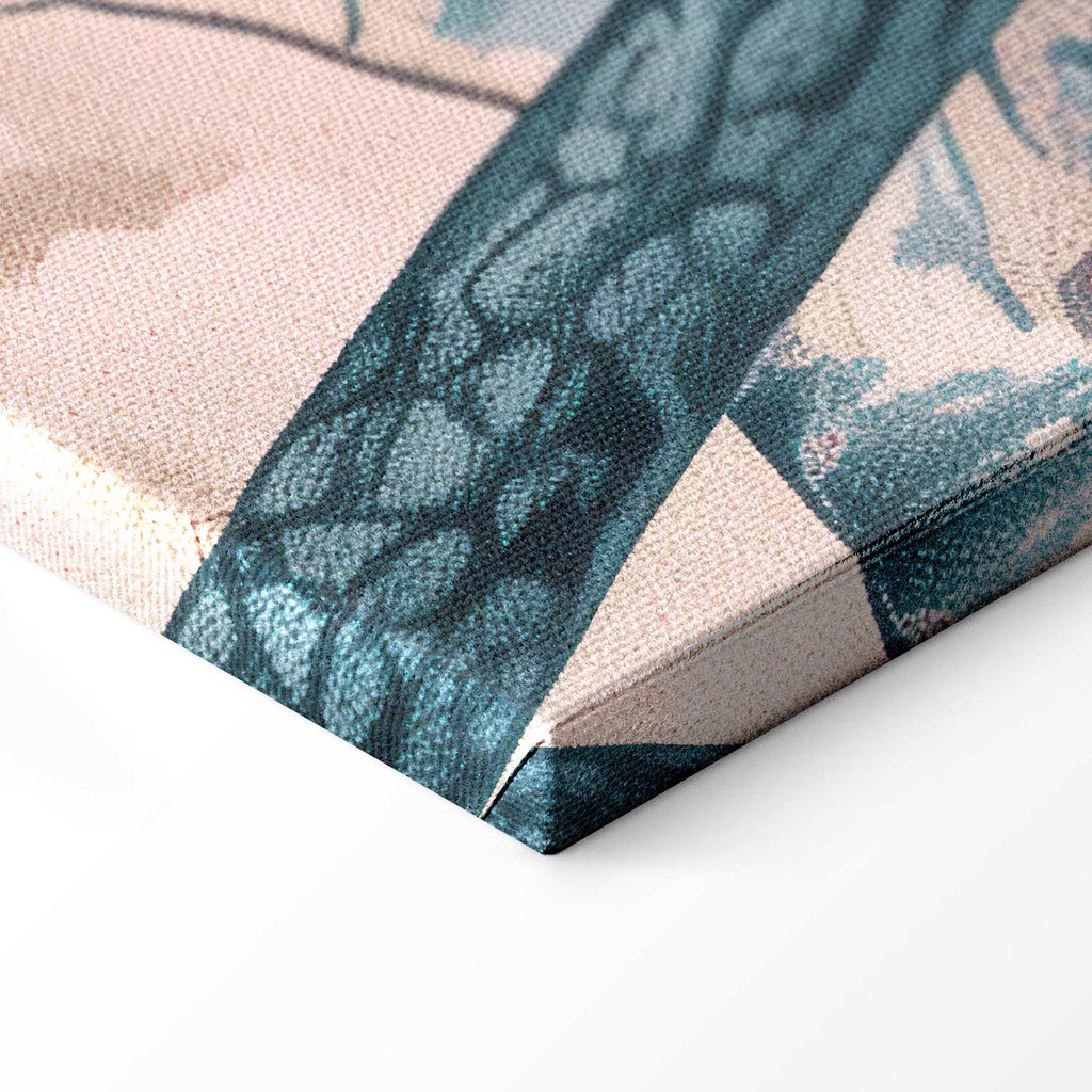 Pastel Blue Mountain Coast Landscape Canvas Print