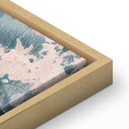 Canvas Print Mountainous Coast with Trees and Rocks in Light Pastel Blues