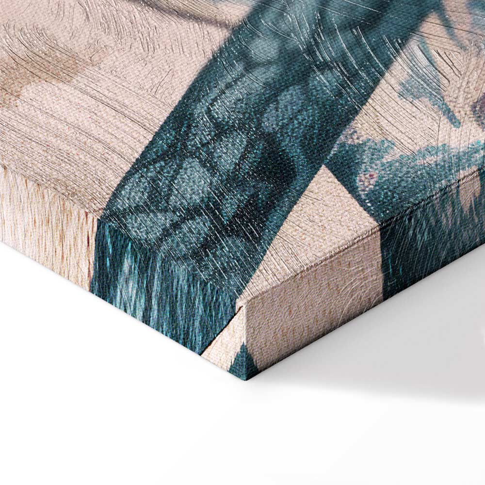 Pastel Blue Mountain Coast Landscape Canvas Print