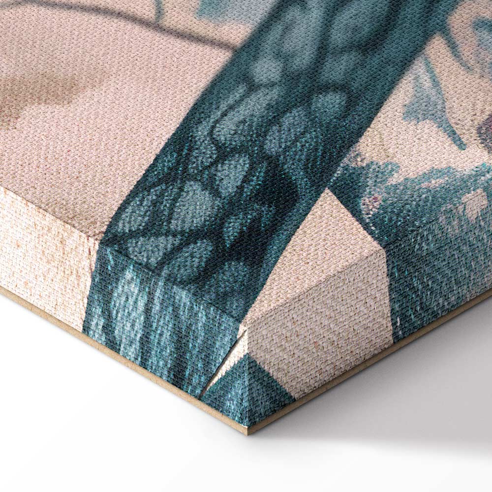 Pastel Blue Mountain Coast Landscape Canvas Print