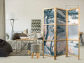 Pastel Mountain Coast 3-Panel Japanese Room Divider
