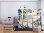 Japanese Room Divider: Mountainous Coastline in Light Pastel Blues