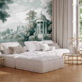 Retro Park and Lake Landscape Wall Mural