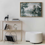 Retro Green Park and Lake Landscape Poster