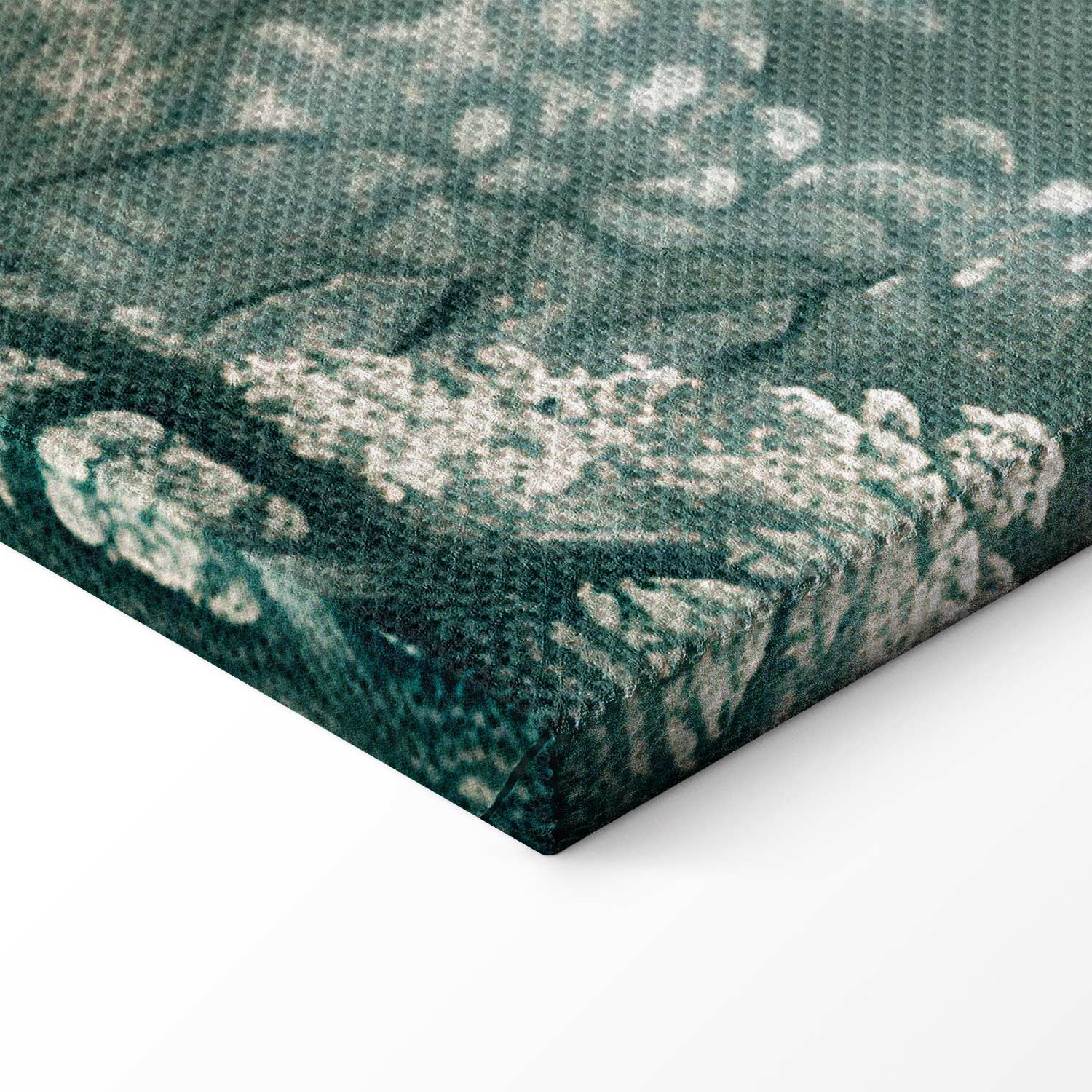 Retro Park and Lake Green Landscape Canvas Print